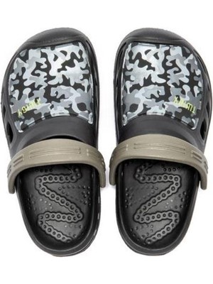 Twigy Erkek Çocuklar İçin Jim Siyah Sabo Terlik 30/35 Düz Topuklu Hafif ve Konforlu