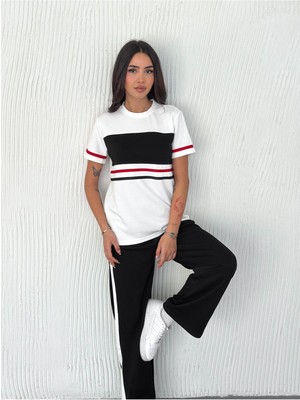 Garnili Şerit Detaylı Modal Kumaş Eşofman Takım