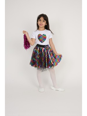 Kız  Çocuk Tshirt Etek Takım 23 Nisan