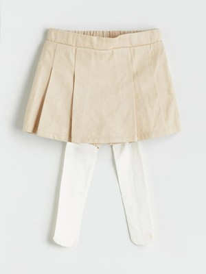 Beli Lastikli Kız Çocuk Etek ve Külotlu Çorap 2'li  (W5)