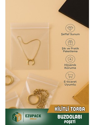 Ezupack 100'lü Buzdolabı Kilitli Torba Poşet Dondurucu Ikramlık Çerez Davet Kına Poşeti 6X7CM