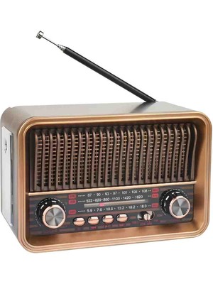 Özel Üretim Ahşap Nostaljik Radyo Bluetooth, USB Kumandalı Fm Elektrikli & Pilli Çalışan Modern Tasarım