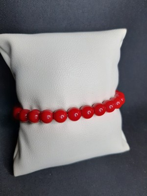 Mryart Kırmızı Cam Boncuk Bileklik Unisex