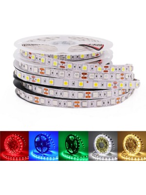 12 Volt Iç Mekan Şerit LED 3 Çipli Gün Işığı Metrede 60 LED IP20 (5 Metre)