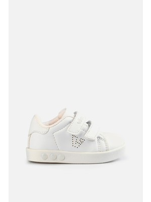 Vicco Oyo Işıklı Unisex Beyaz Sneaker Kız Çocuk İçin Düz Taban Tekstil Malzeme