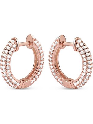 Choice Silver Halka Gümüş Küpe Rose