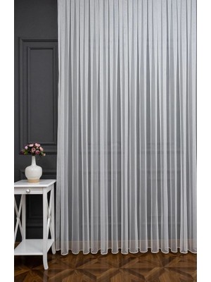 Aya Luxury Home Beyaz Grek Tül Perde Düz Pile Zarif Şıklık 350 x 200 cm Salon Kullanımı İçin