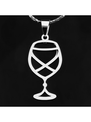 TabiTela 925 Ayar gümüş kolye şarap kadehi SM8917