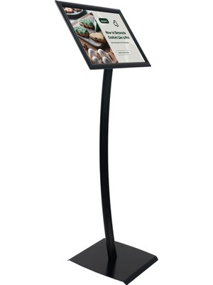 A3 29.7X42 Ojigi (Eğimli) Siyah Menü ve Bilgilendirme Panosu Ayaklı Reklam Panosu