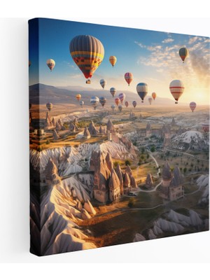 Popcas Anadolu Sıcak Hava Balonları Kanvas Tablo - Duvar Dekorasyonu Anadolu Sanatı