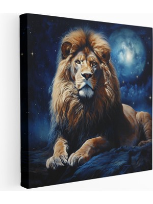 Popcas Yıldızlı Gece Aslanın Ihtişamı Kanvas Tablo Baskı