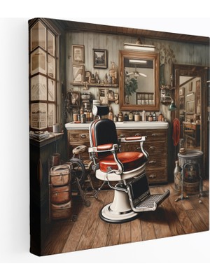 Popcas Kırık Dökük Berber Kanvas Tablo - Berber Rustik Vintage Dekor Ev Dekorasyonu