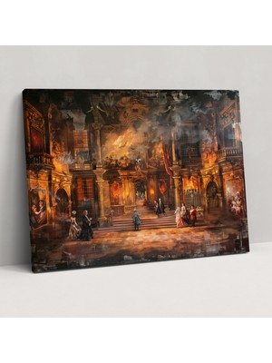Popcas Heybetli Barok Tiyatro Kanvas Tablo - Barok Duvar Dekorasyonu Ev Dekorasyonu
