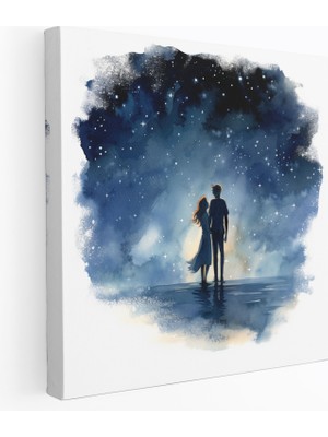 Popcas Bohem Yıldızlı Aşk Kanvas Tablo - Bohem Tarzı Ev Dekorasyonu Duvar Dekorasyonu Romantik