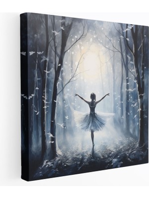 Popcas Balerin Ay Işığında Orman Kanvas Tablo - Ev Dekorasyonu