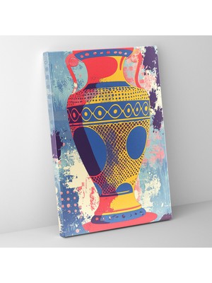 Popcas Yunan Vazosu Pop Art Duvar Dekorasyonu - Klasik ve Popart Duvar Süsleme Yunan Vazosu Pop Art Ev Dekorasyonu