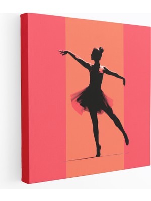 Popcas Balerin Minimalist Silüet Kanvas Tablo - Ev Dekorasyonu Duvar Sanatı