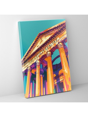 Popcas Pop Art Roman Mimarlık Duvar Dekorasyonu - Klasik ve Popart Kanvas Klasik Pop Art