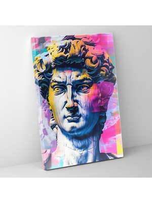 Popcas Pop Art Yunan Heykel Kanvas Tablo - Klasikizm ve Popart Ev Dekorasyonu Duvar Dekorasyonu