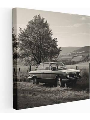 Popcas Vintage Bmw Kanvas Tablo - Bmw Kanvas Natürel Kırsal Manzara
