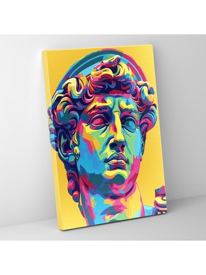 Popcas Pop Art Yunan Heykeli Duvar Dekorasyonu - Klasizm ve Popart Kanvas Tablo Sanatı Duvar Dekorasyonu
