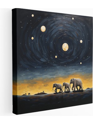 Popcas Yıldızlı Fil Geçidi Kanvas Tablo