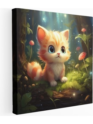 Popcas Çizgi Film Yavru Kedi Macera Kanvas Tablo