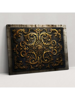 Popcas Barok Süs Motifleri Kanvas Tablo - Barok Kanvas Duvar Sanatı