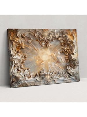 Popcas Barok Tarzı Resim Kanvas Tablo Duvar Sanatı - Duvar Dekorasyonu Için Barok Tasarım Kanvas Tablo