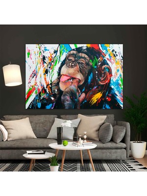 Soyut Graffiti Maymun Kanvas