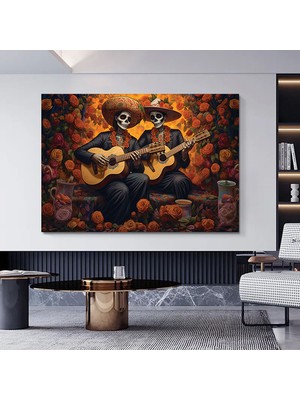 Meksika Kafatası Sanatı; Ölüler Günü Kanvas Tablosu