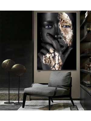 Modern Afrikalı Kadın Tablosu – Oturma Odası Dekoru, Etnik Kadın Sanatı