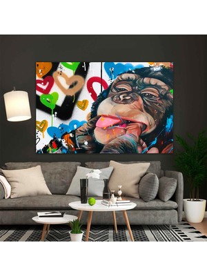 Soyut Graffiti Maymun; Komik Gorilla Duvar Sanatı