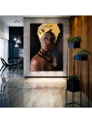 Modern Afrikalı Kadın Kanvas Tablosu
