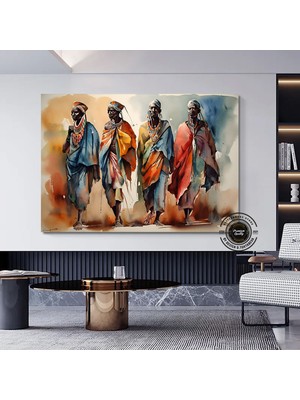 Afrika Kabile Kanvas Posteri – Savana Ev Dekoru, Afrika Stili Duvar Sanatı