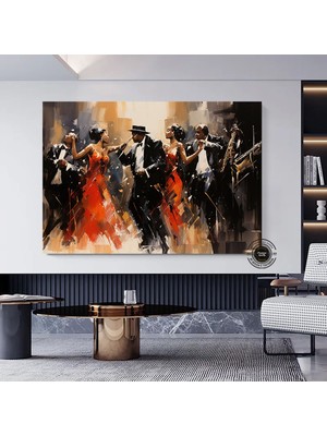 Siyah Caz Müzik Kanvas Baskısı; Afrika Caz Duvar Sanatı; Afrikalı Amerikalı Caz Kulübü Sanatı; Caz R