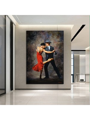 Kanvas Ev Dekoru; Dans Eden Çift Tablosu; Tango Kanvas