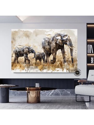 Filler Ailesi Kanvas Tablosu; Afrika Duvar Dekoru; Sürü Posteri