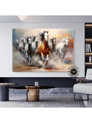 Atlar Duvar Sanatı; Koşan Atlar; Vahşi Hayvan Tablosu