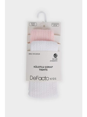 DeFacto Kız Bebek 2'li 60 Denye Külotlu Çorap F6723A5NS