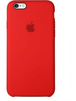 Piyasa Sepeti Apple iPhone 6s Uyumlu Logolu Içi Kadife Altı Açık Lansman Kırmızı Silikon Kılıf