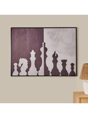 Evidea Deco Satranç Kanvas Tablo - Siyah / Beyaz - 120X90 cm