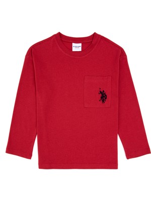 U.S. Polo Assn. Erkek Çocuk Fuşya Sweatshirt Kolsuz Tek Cepli Günlük Kullanım İçin