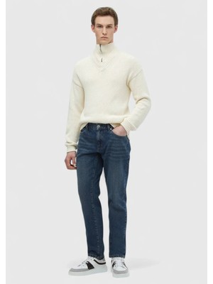 Lacivert Düz Regular Fit Denim %100 Pamuk Pantolon