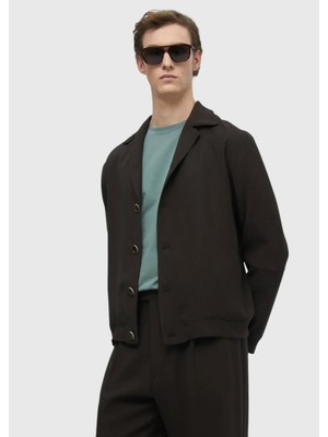 Koyu Kahve Düz Comfort Fit Yün Karışımlı Takım Elbise