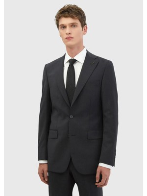 Antrasit Çizgili Thin&taller Slim Fit %100 Yün Takım Elbise