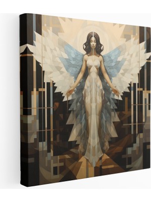 Popcas Geometrik Uyum Soyut Melek Kanvas Tablo