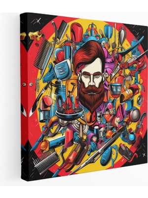 Popcas Pop Art Kuaför Kanvas Tablo - Kuaför Kanvas Duvar Sanatı Öğeler Ev Dekorasyonu