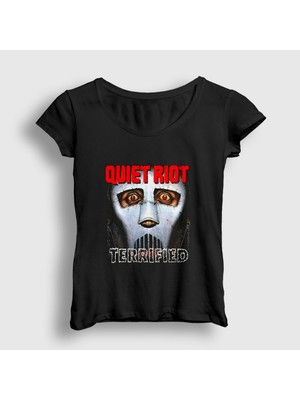 Presmono Kadın Siyah Terrified Quiet Riot T-Shirt
