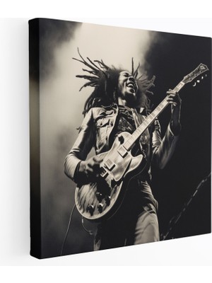 Popcas Bob Marley Duvar Sanatı - Kanvas Tablo Duvar Dekorasyonu Dinamik Kompozisyon